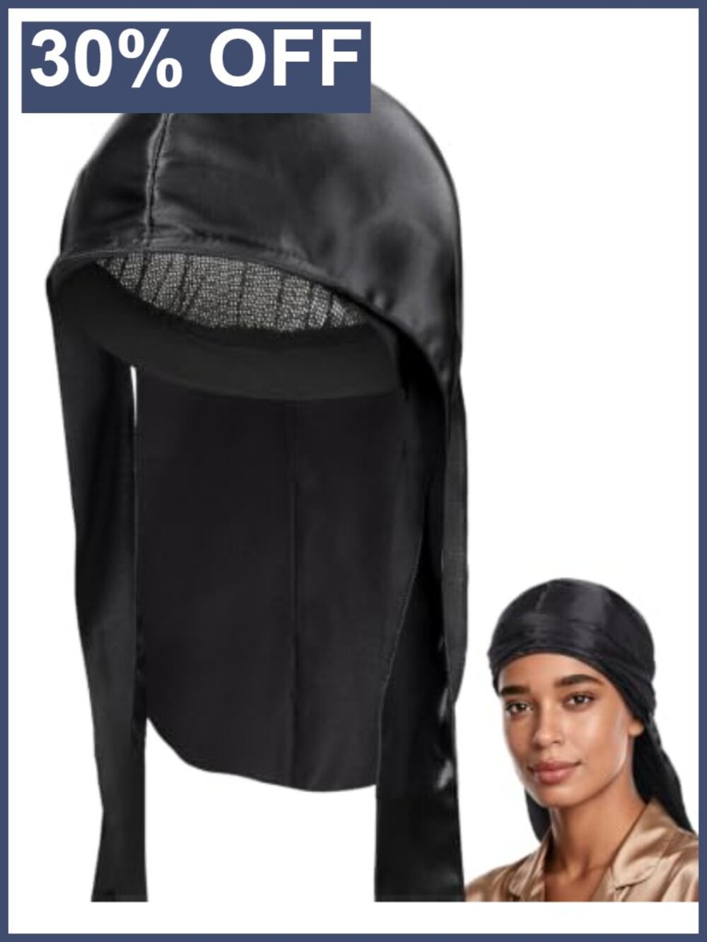 2-in-1 Satin Hair Wrap Scarf with Built-in Mesh Cap for Women